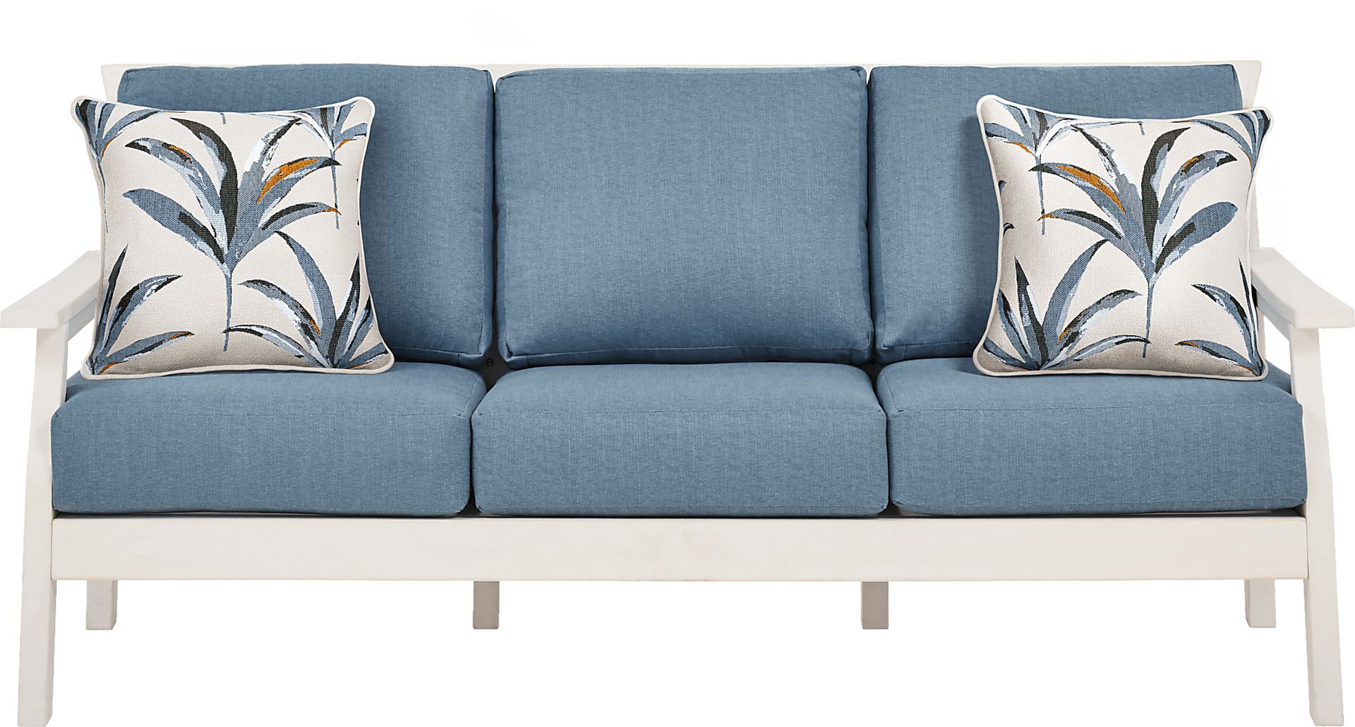Eastlake White Outdoor Sofa with Agean Cushions - Image 1