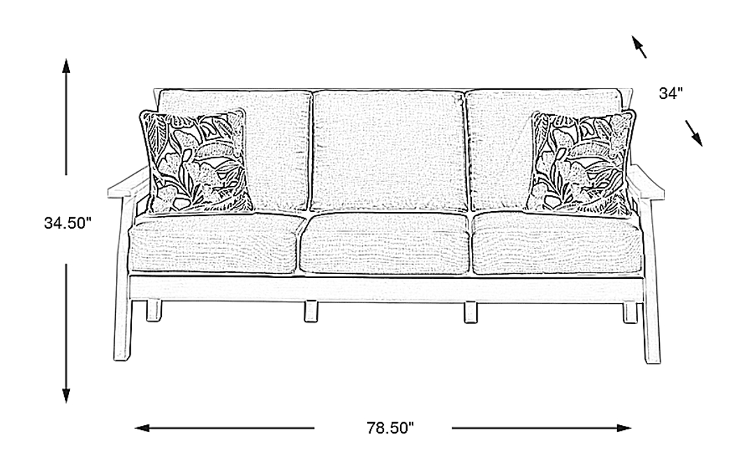 Eastlake White Outdoor Sofa with Blueberry Cushions