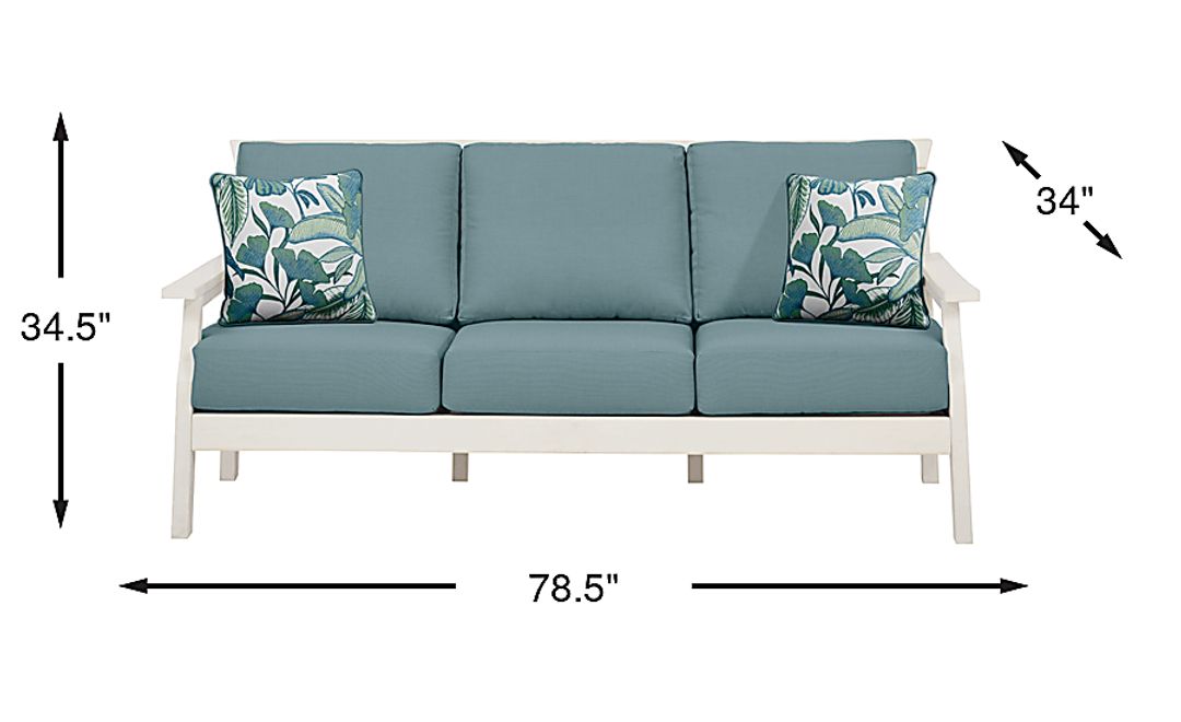 Eastlake White Outdoor Sofa with Breeze Cushions