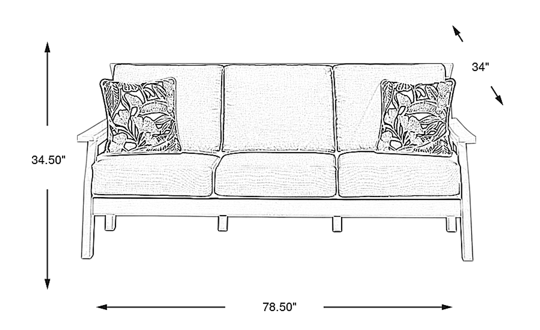 Eastlake White Outdoor Sofa with Breeze Cushions