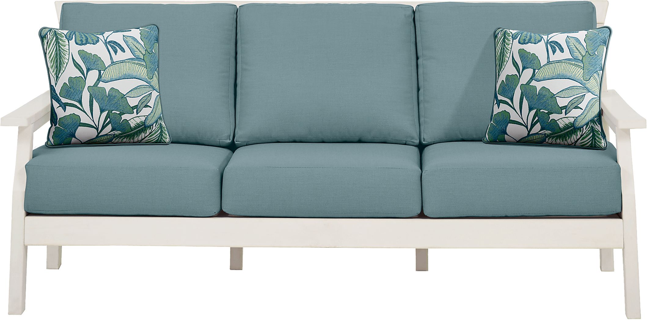 Eastlake White Outdoor Sofa with Breeze Cushions