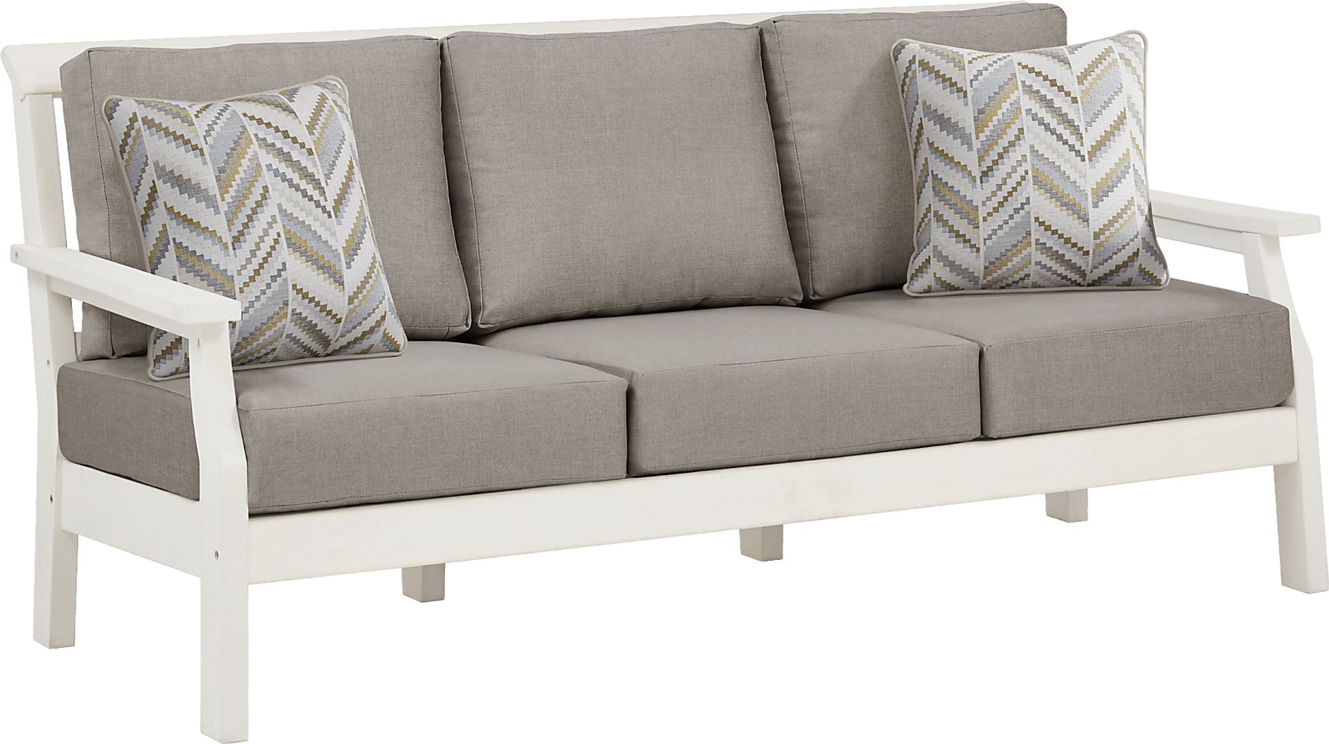 Eastlake White 4 Pc Outdoor Seating Set with Mushroom Cushions - Image 3