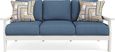 Eastlake White Outdoor Sofa with Ocean Cushions
