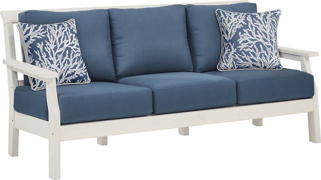 Eastlake White 4 Pc Outdoor Seating Set with Ocean Cushions - Thumbnail - Image 3