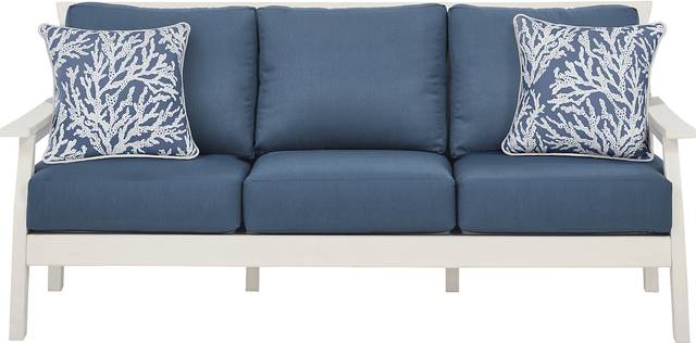 Eastlake White 4 Pc Outdoor Seating Set with Ocean Cushions - Thumbnail - Image 2