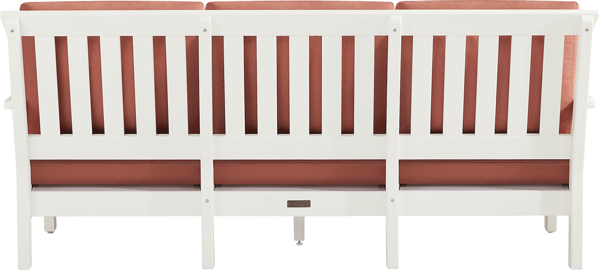 Eastlake White 4 Pc Outdoor Seating Set with Persimmon Cushions - Image 4