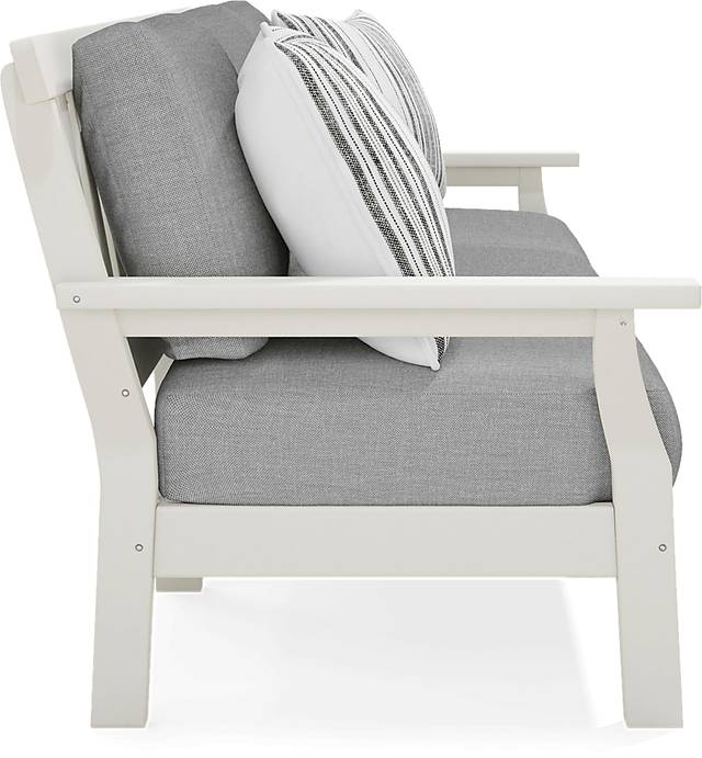 Eastlake White 4 Pc Outdoor Seating Set with Pewter Cushions - Thumbnail - Image 5