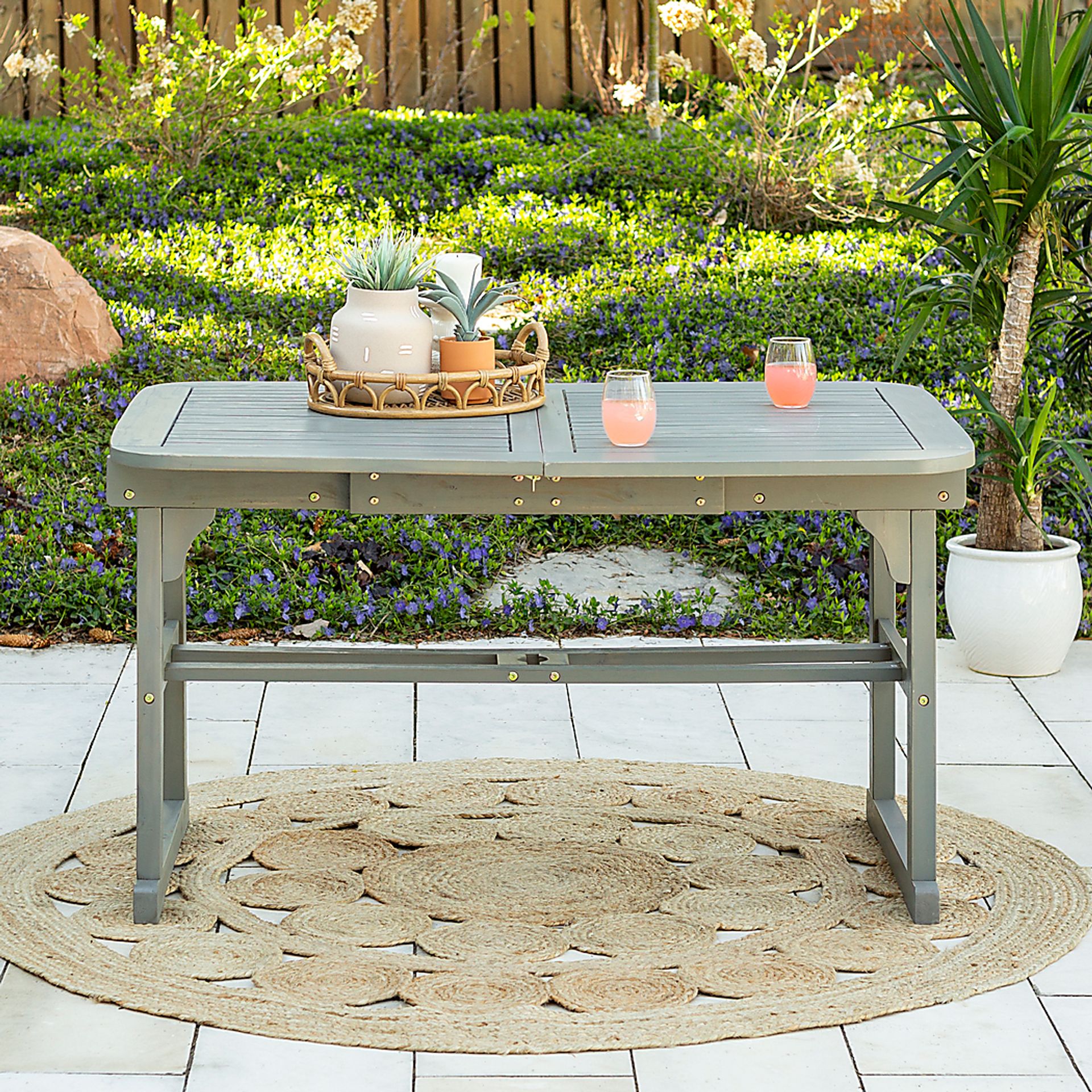 Eastline Gray Outdoor Dining Table - Image 4