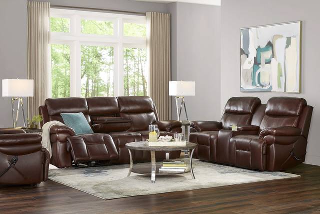 Eastmann Chocolate Leather 7 Pc Triple Power Reclining Living Room with Air Massage - Thumbnail - Image 1