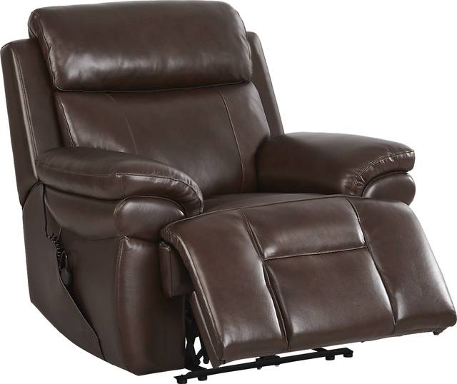 Eastmann Chocolate Leather Triple Power Recliner with Air Massage - Thumbnail - Image 3