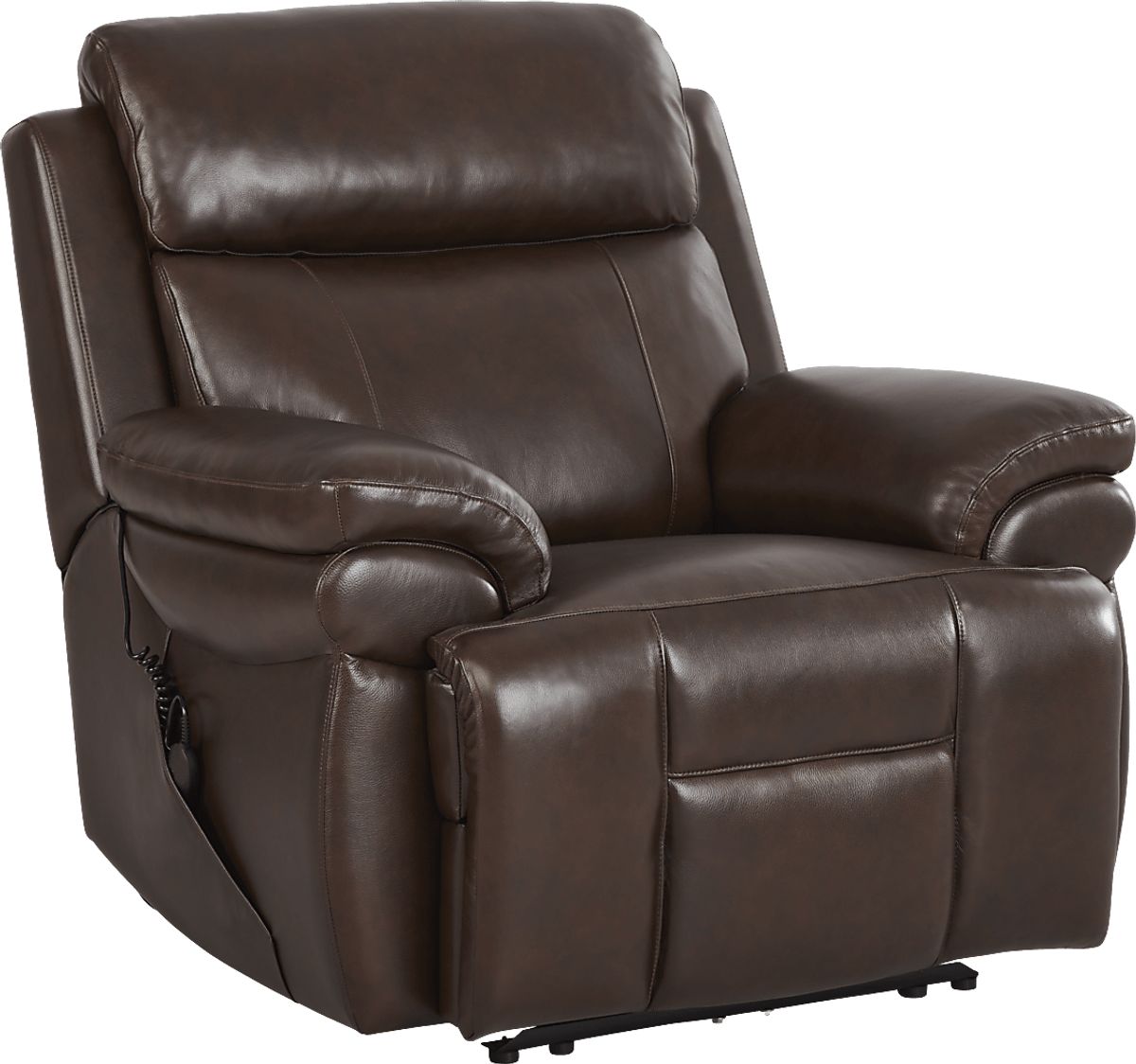 Eastmann Chocolate Brown Leather Triple Power Recliner | Rooms to Go