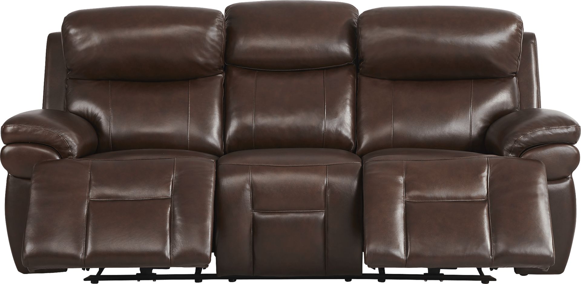 Eastmann Chocolate Leather 3 Pc Triple Power Reclining Living Room with Air Massage - Image 3