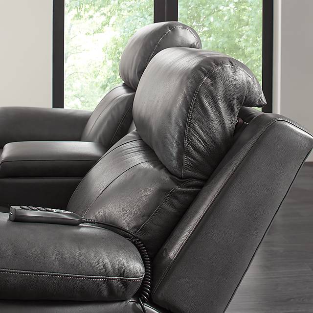 Eastmann Gray Leather 5 Pc Triple Power Reclining Living Room with Air Massage - Thumbnail - Image 10