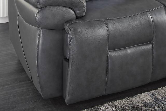 Eastmann Gray Leather 5 Pc Triple Power Reclining Living Room with Air Massage - Thumbnail - Image 4