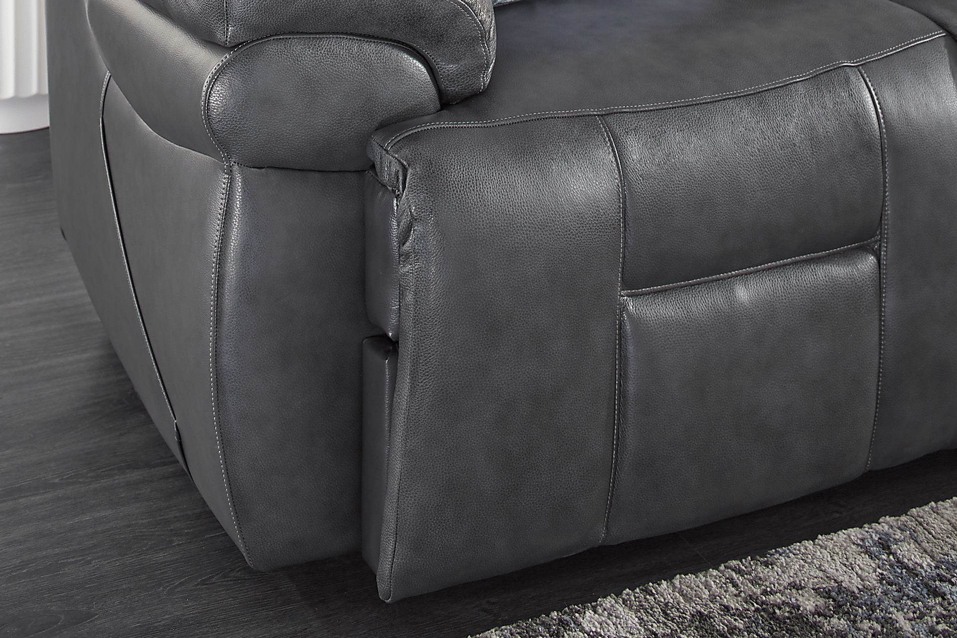 Eastmann Gray Leather 5 Pc Triple Power Reclining Living Room with Air Massage - Image 4