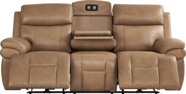 Eastmann Saddle Leather Triple Power Reclining Sofa with Air Massage - Thumbnail - Image 2