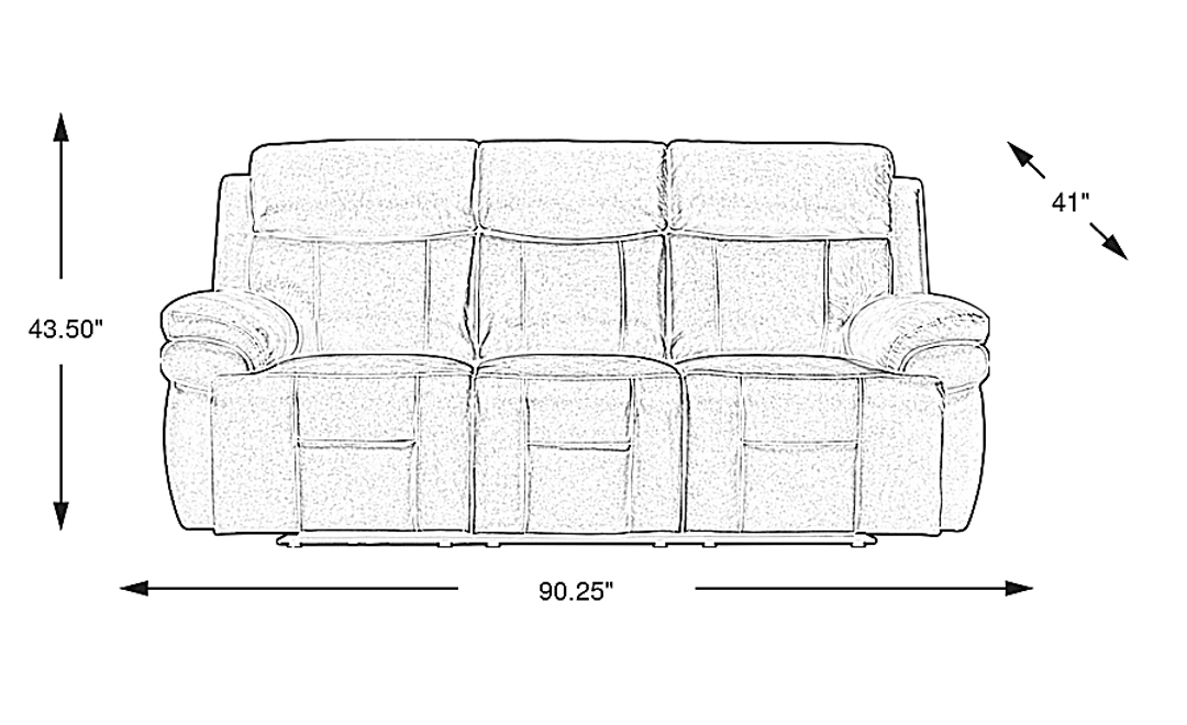 Eastmann Leather Triple Power Reclining Sofa