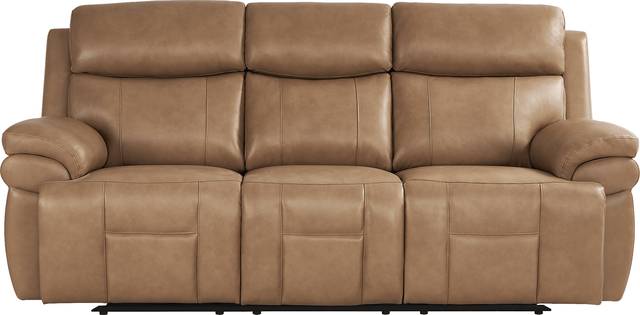 Eastmann Saddle Leather Triple Power Reclining Sofa with Air Massage - Thumbnail - Image 1