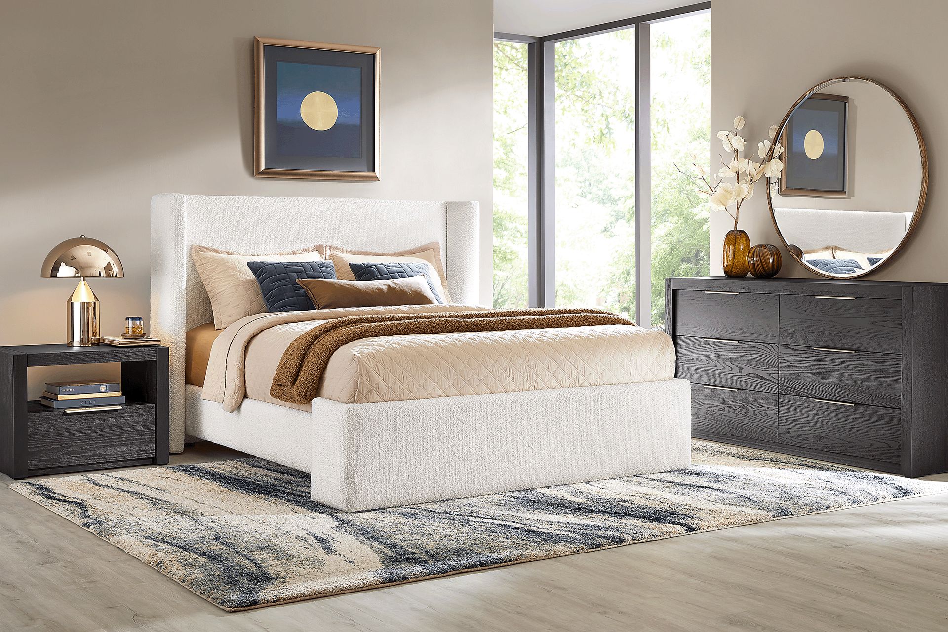 Easton Park Black 5 Pc King Upholstered Bedroom - Image 1