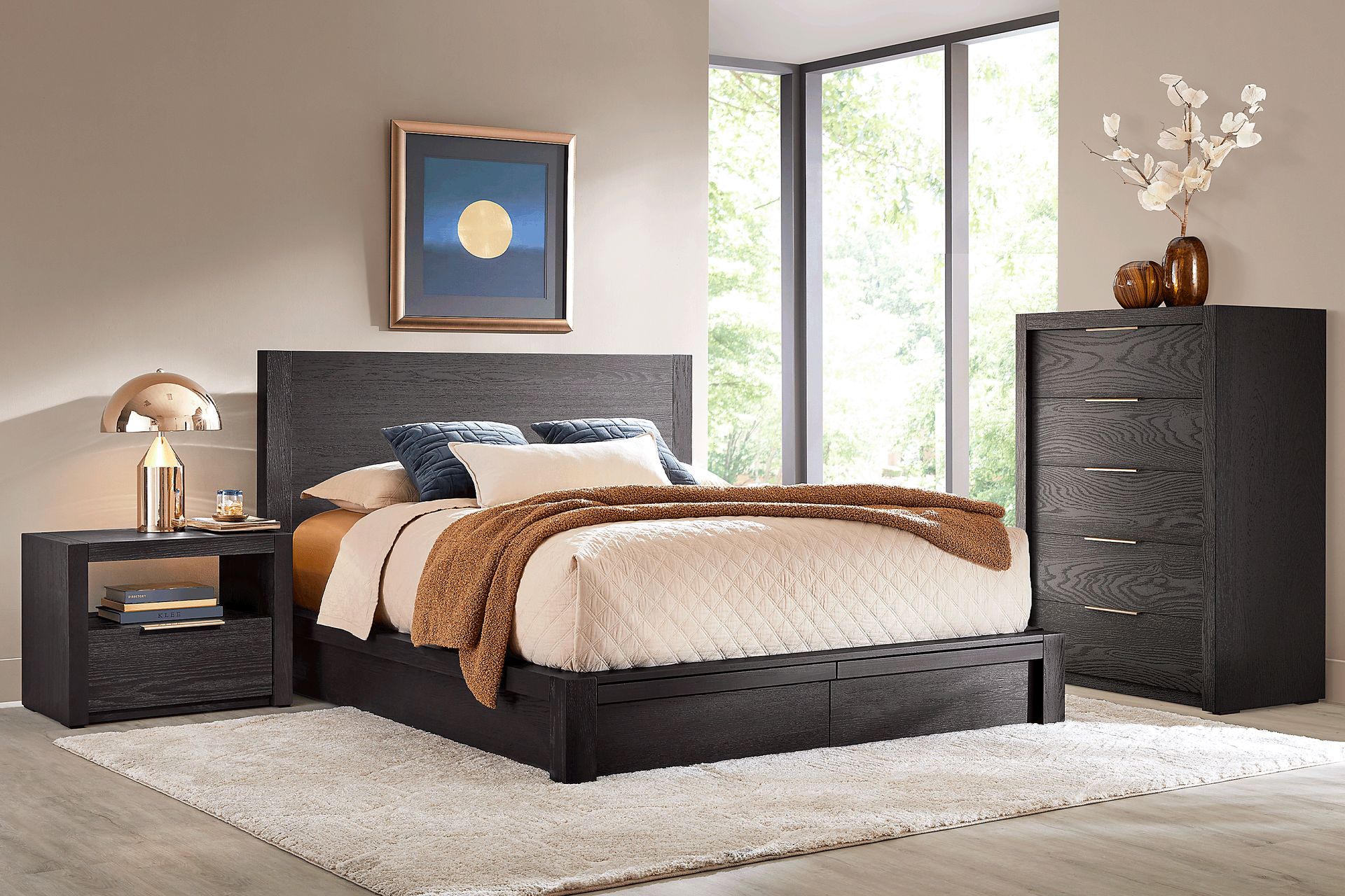 Easton Park Black 5 Pc Queen Storage Bedroom - Image 1