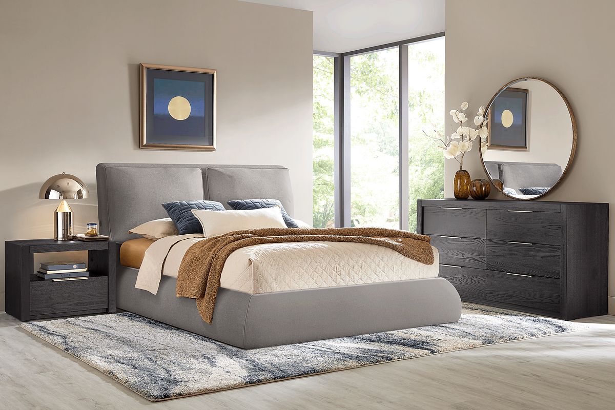York Mills Gray 3 Pc Queen Bed | Rooms to Go