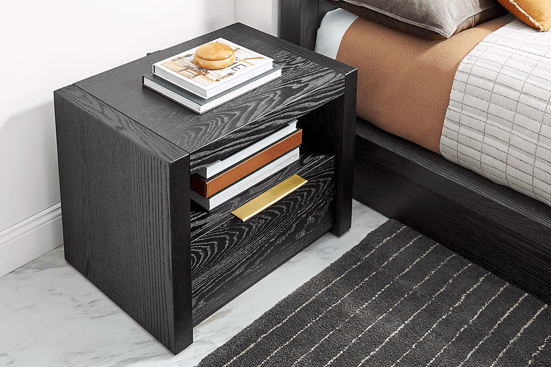Easton Park Espresso Dark Wood Black Nightstand Rooms to Go