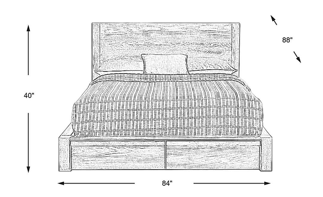 Easton Park Natural 3 Pc King Storage Bed