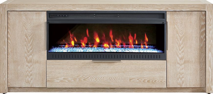 Easton Park Natural 74 in. Console with Electric Fireplace