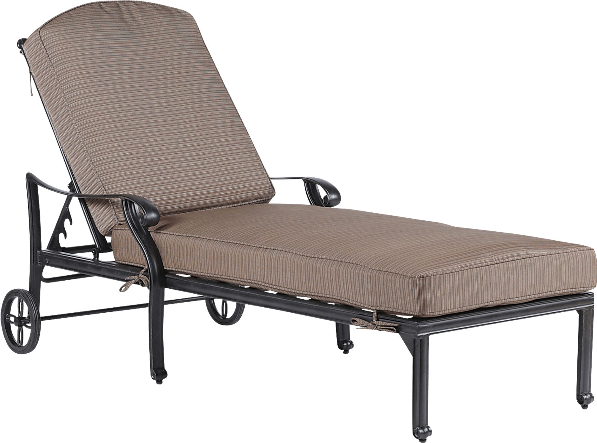 Eastport Manor Bronze 3 Pc Outdoor Seating Set with Brown Cushions - Image 2
