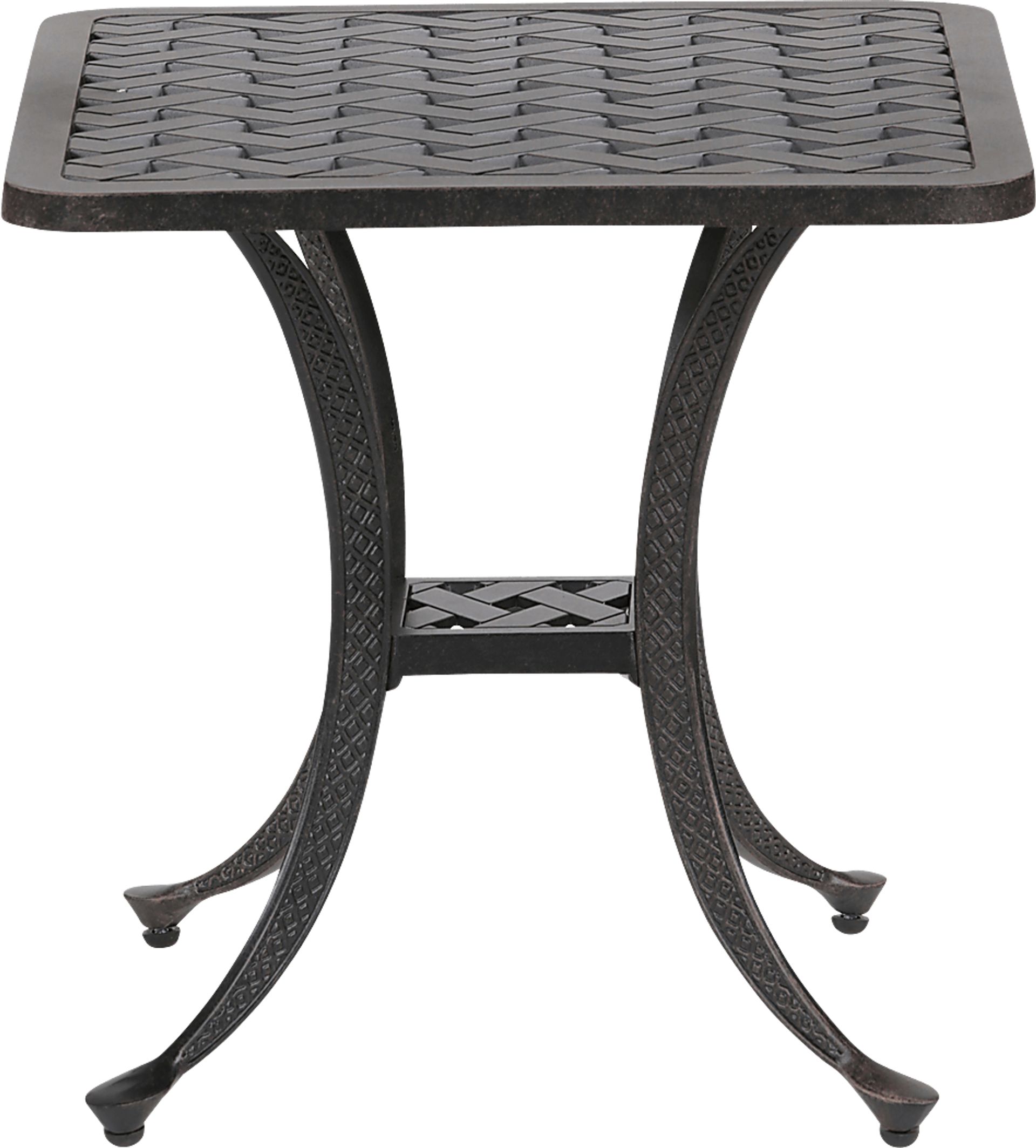 Eastport Manor Bronze 3 Pc Outdoor Seating Set with Brown Cushions - Image 4