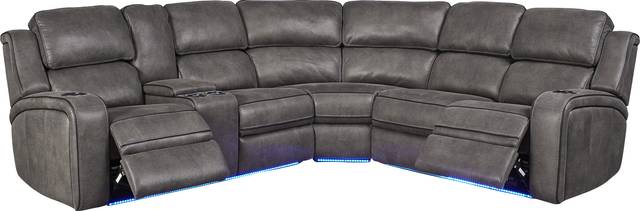 Eastview Charcoal 7 Pc Dual Power Reclining Sectional Living Room Plus 70 in. TV - Thumbnail - Image 3