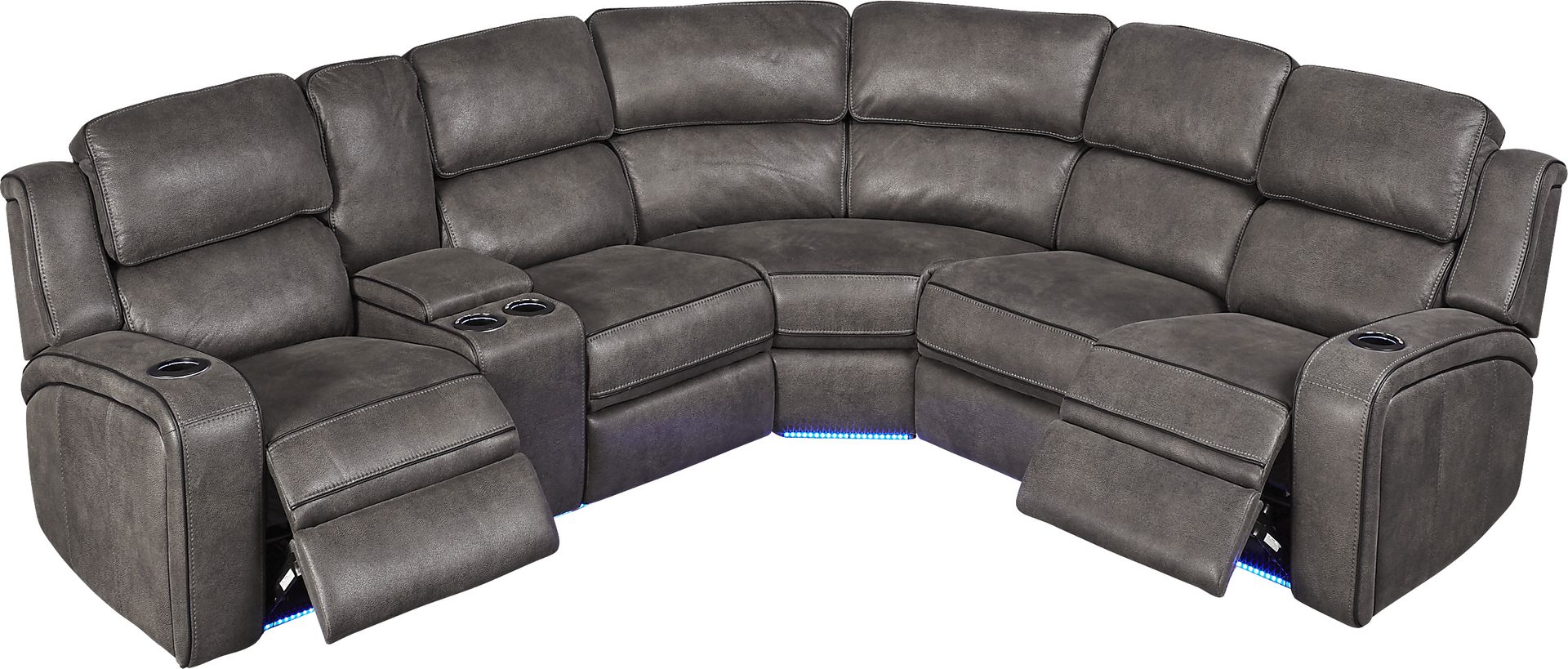 Eastview Charcoal 6 Pc Dual Power Reclining Sectional Living Room - Image 3