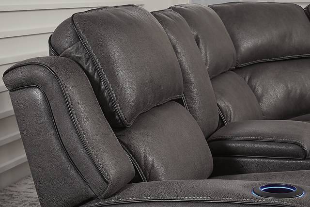 Eastview Charcoal 6 Pc Dual Power Reclining Sectional Living Room - Thumbnail - Image 7