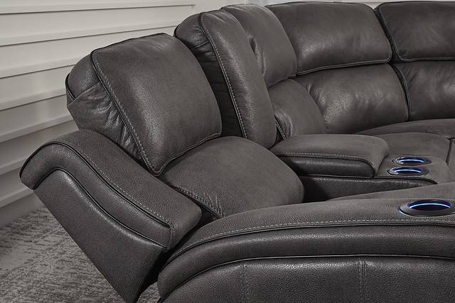 Eastview Charcoal 6 Pc Dual Power Reclining Sectional Living Room - Thumbnail - Image 8