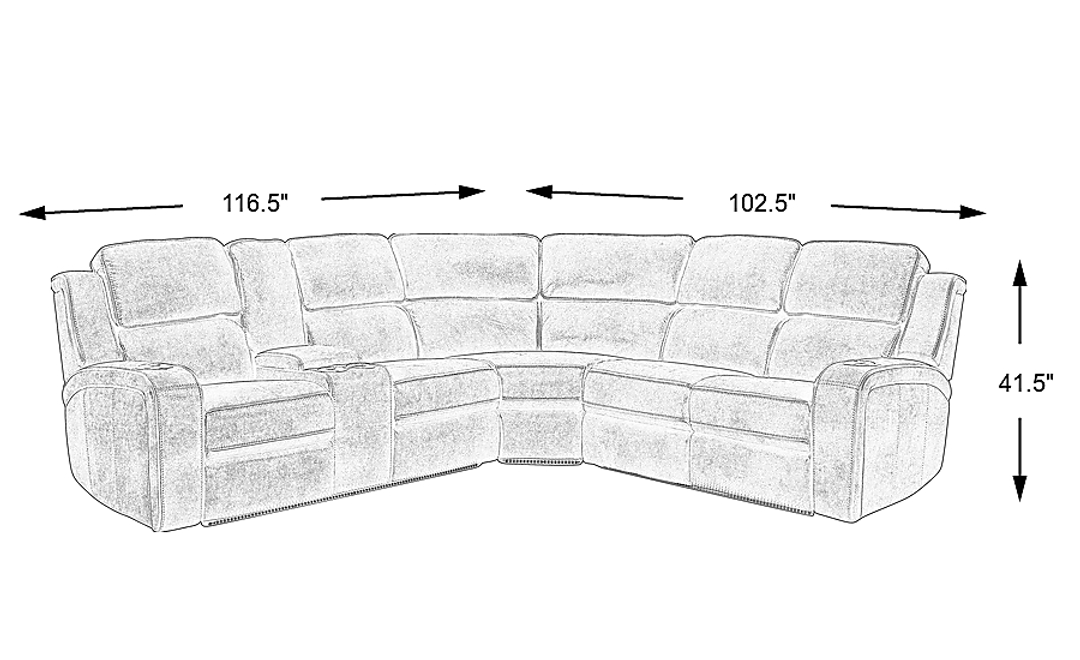 Eastview 3 Pc Dual Power Reclining Sectional