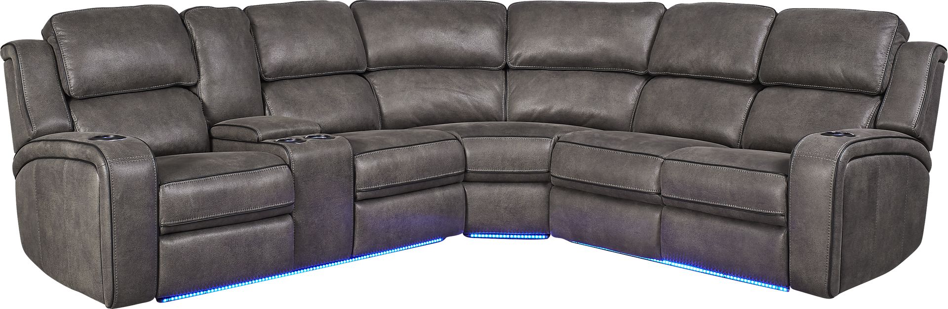 Eastview Charcoal 6 Pc Dual Power Reclining Sectional Living Room - Image 2