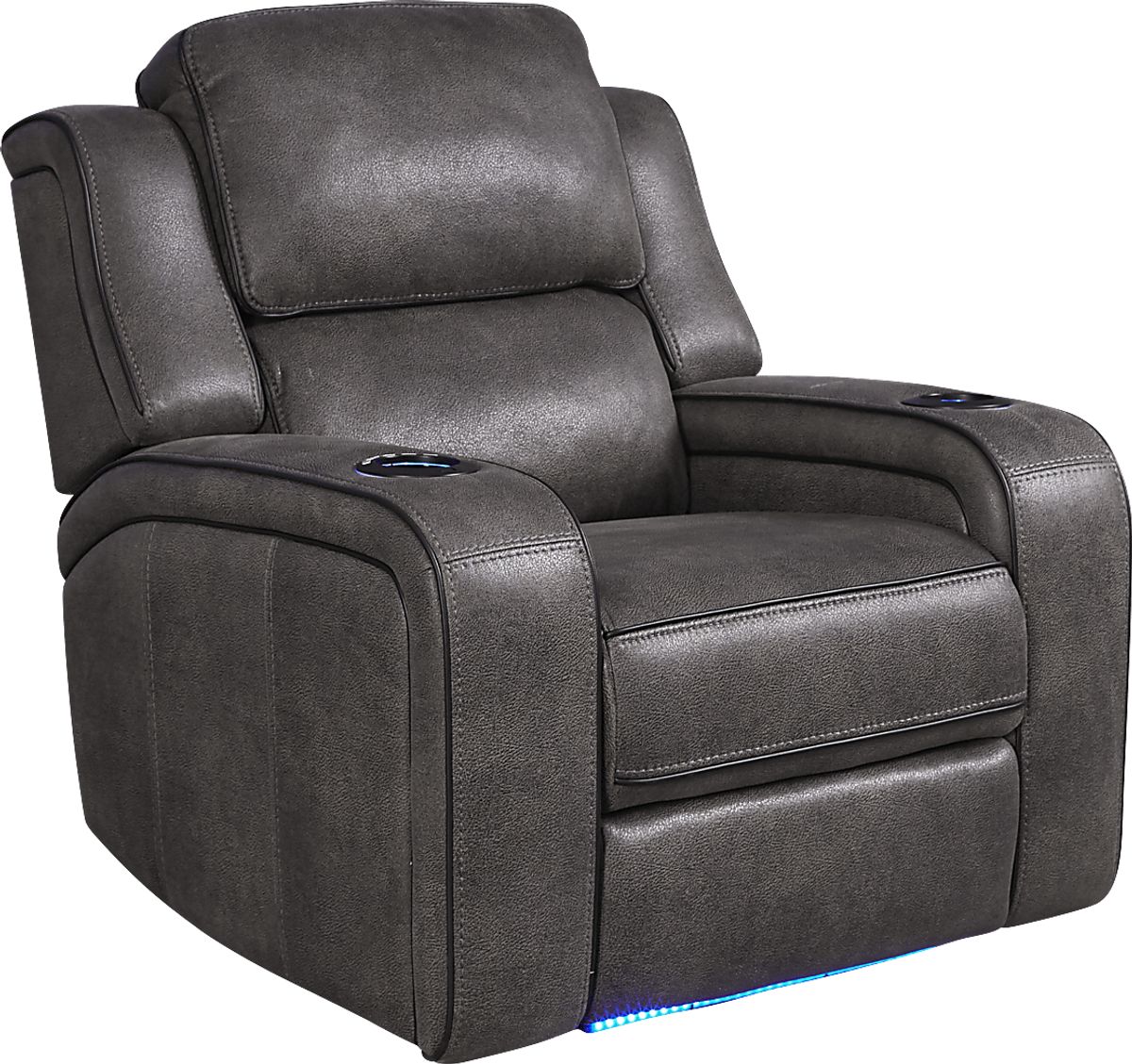 Eastview Charcoal Black,Gray Microfiber Dual Power Recliner Rooms to Go