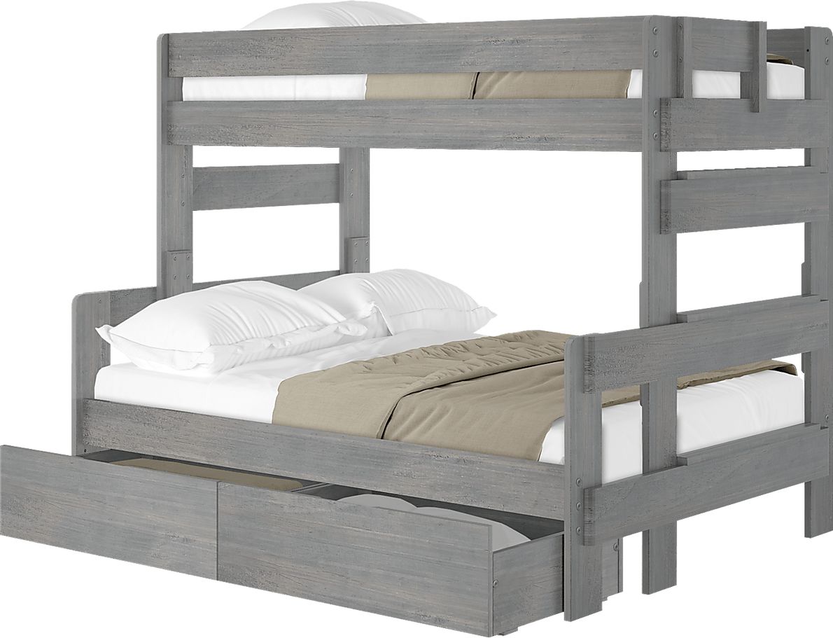 Kids Eastwick Gray Twin/Full Bunk Bed with Storage Drawers Rooms To Go