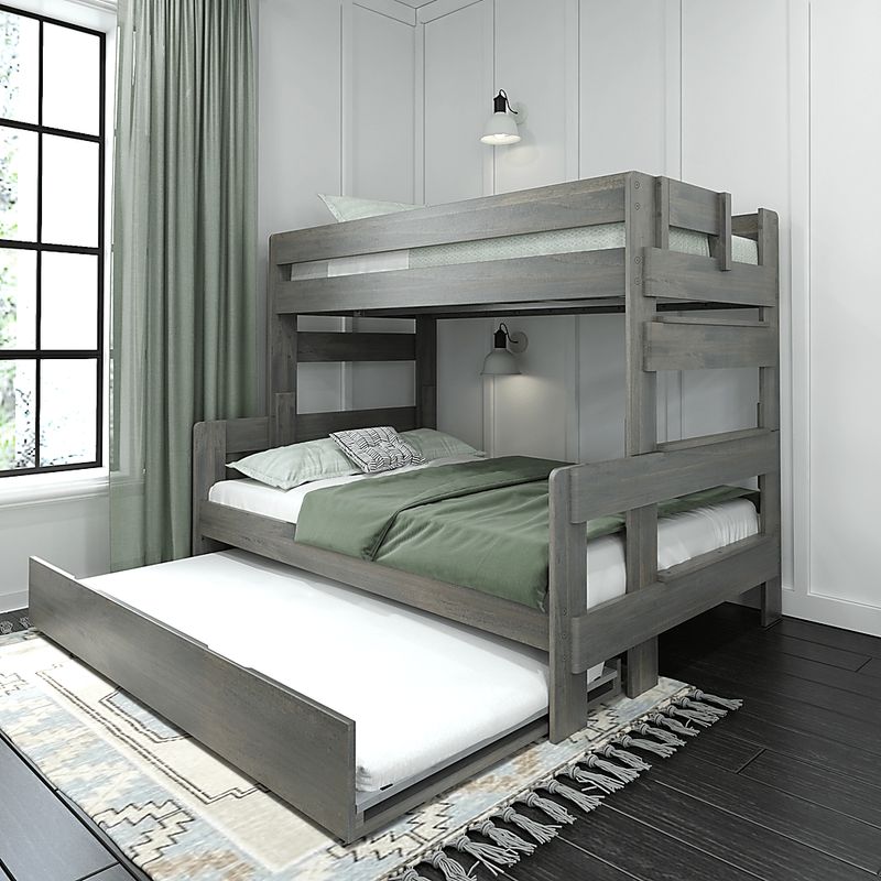 Kids Eastwick Gray Twin/Full Bunk Bed with Trundle