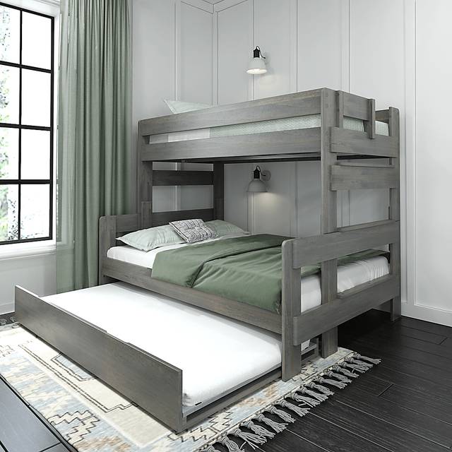 Kids Eastwick Gray Twin/Full Bunk Bed with Trundle - Thumbnail - Image 1