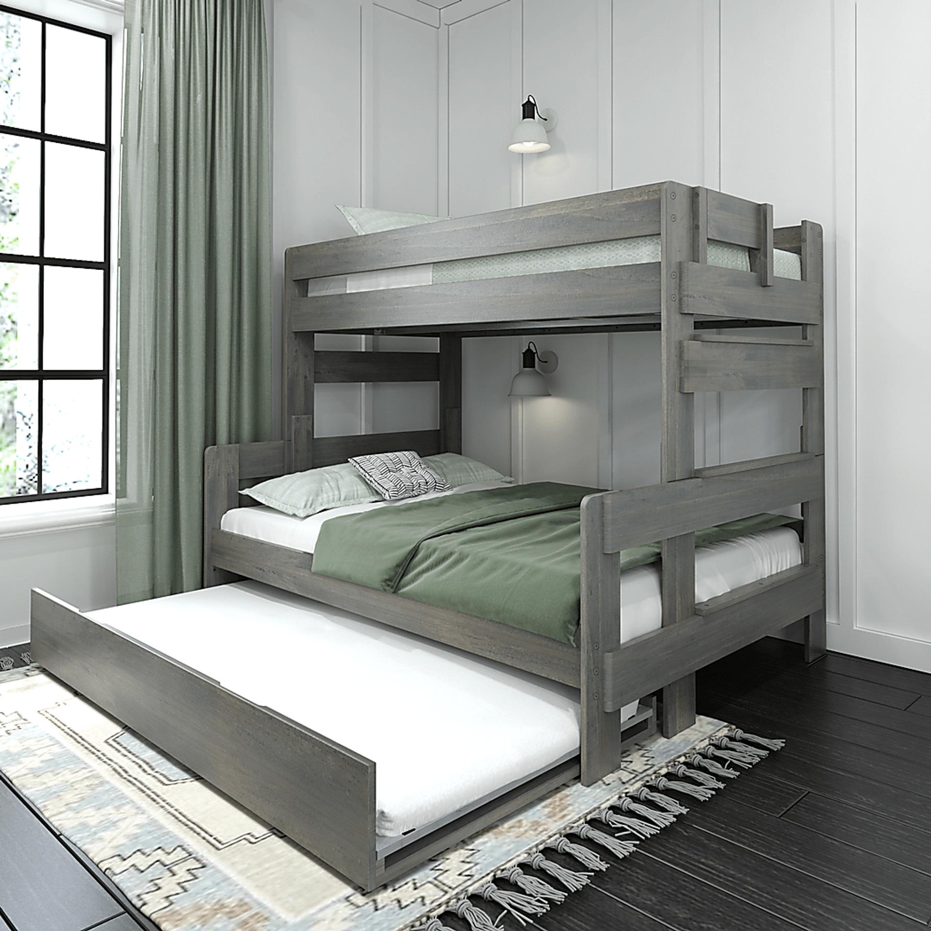 Kids Eastwick Gray Twin/Full Bunk Bed with Trundle