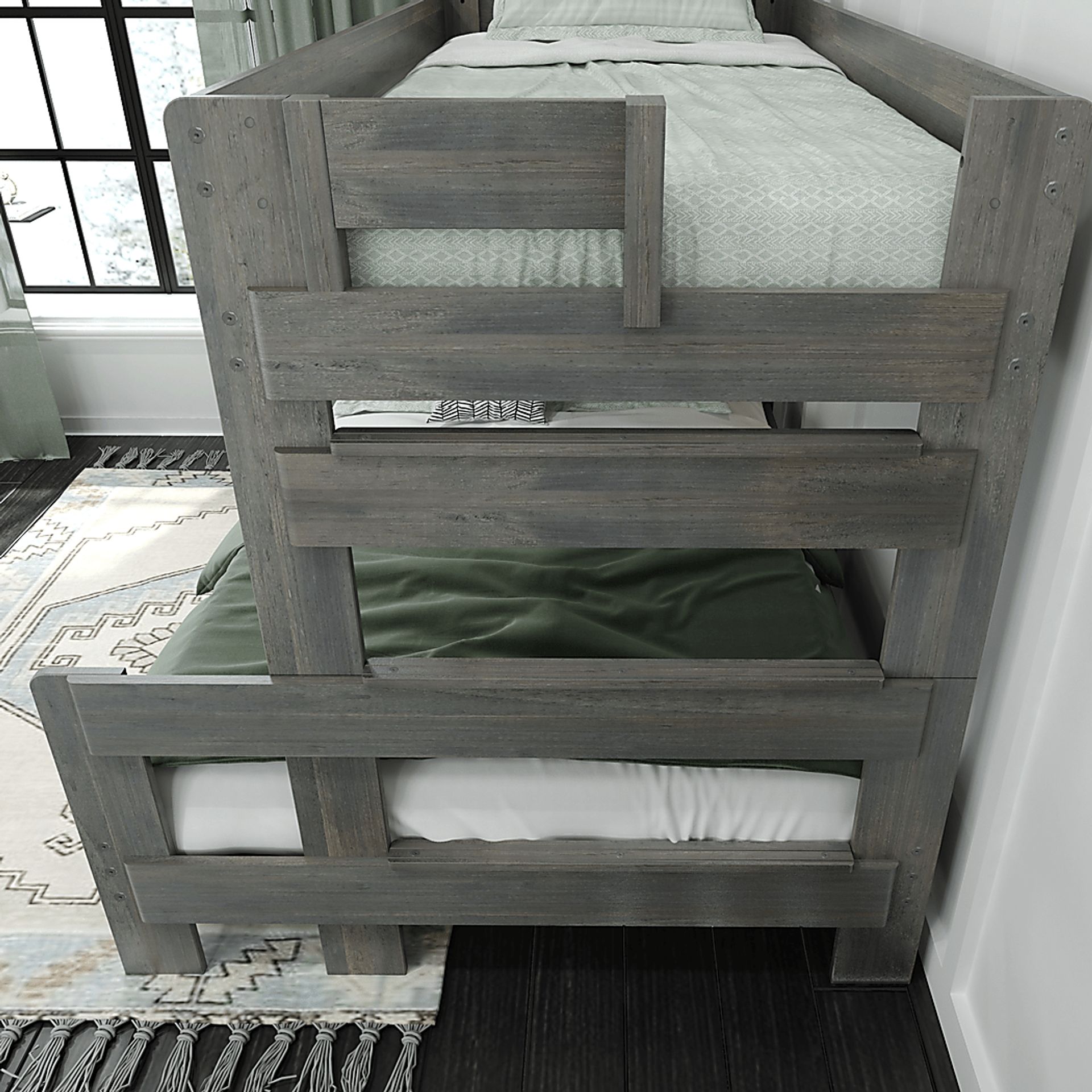 Kids Eastwick Gray Twin/Full Bunk Bed - Image 4