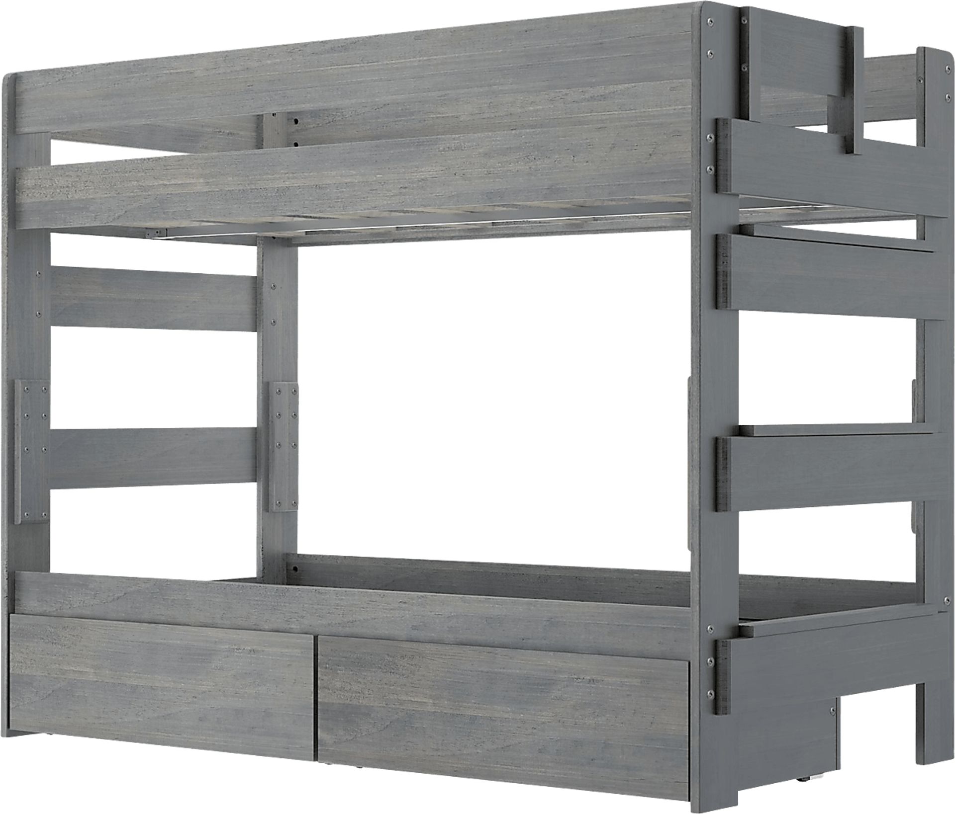 Kids Eastwick Gray Twin/Twin Bunk Bed with Storage Drawers - Image 4