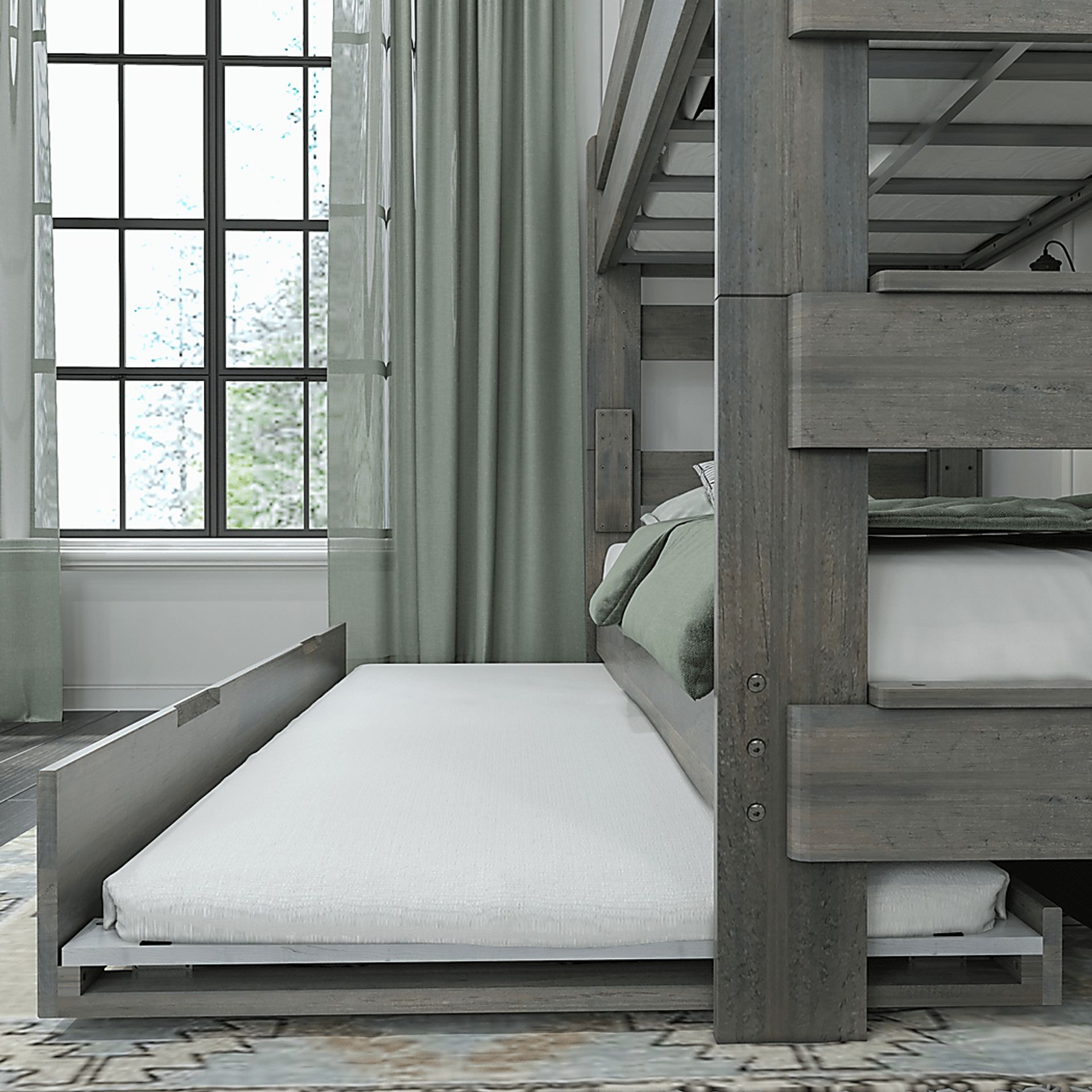 Kids Eastwick Gray Twin/Twin Bunk Bed with Trundle - Image 6