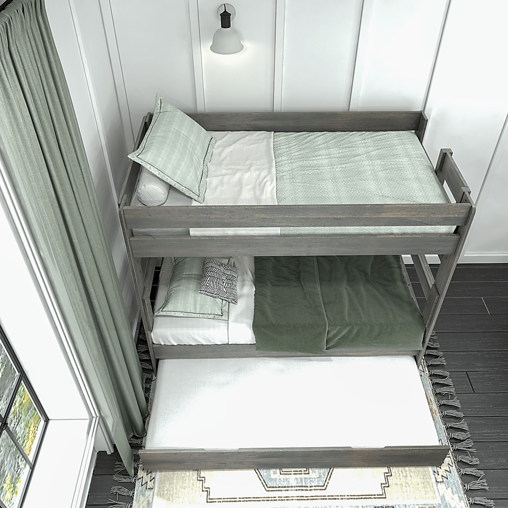 Kids Eastwick Gray Twin/Twin Bunk Bed with Trundle - Image 7
