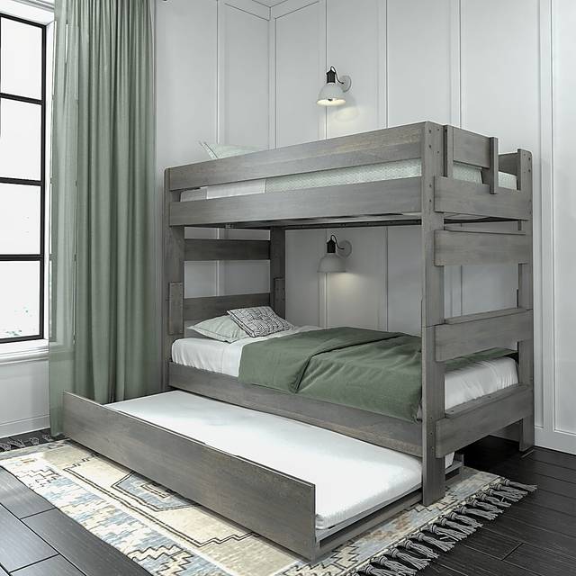 Kids Eastwick Gray Twin/Twin Bunk Bed with Trundle - Thumbnail - Image 1