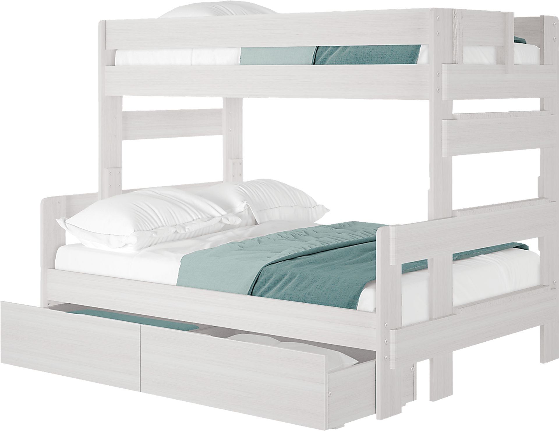 Kids Eastwick White Twin/Full Bunk Bed with Storage Drawers - Image 2