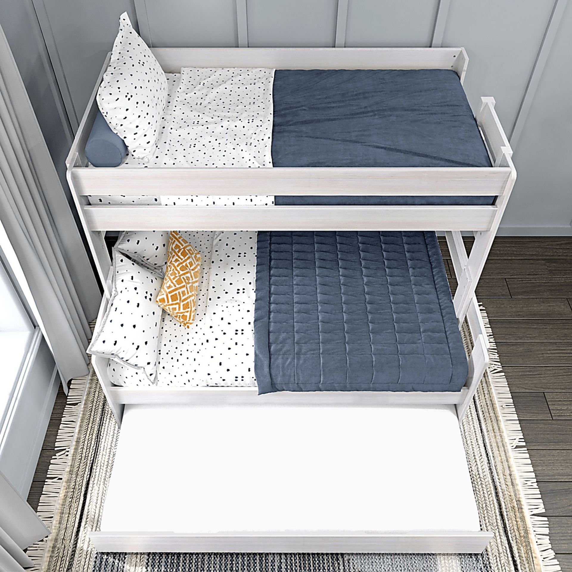 Kids Eastwick White Twin/Full Bunk Bed with Trundle - Image 5
