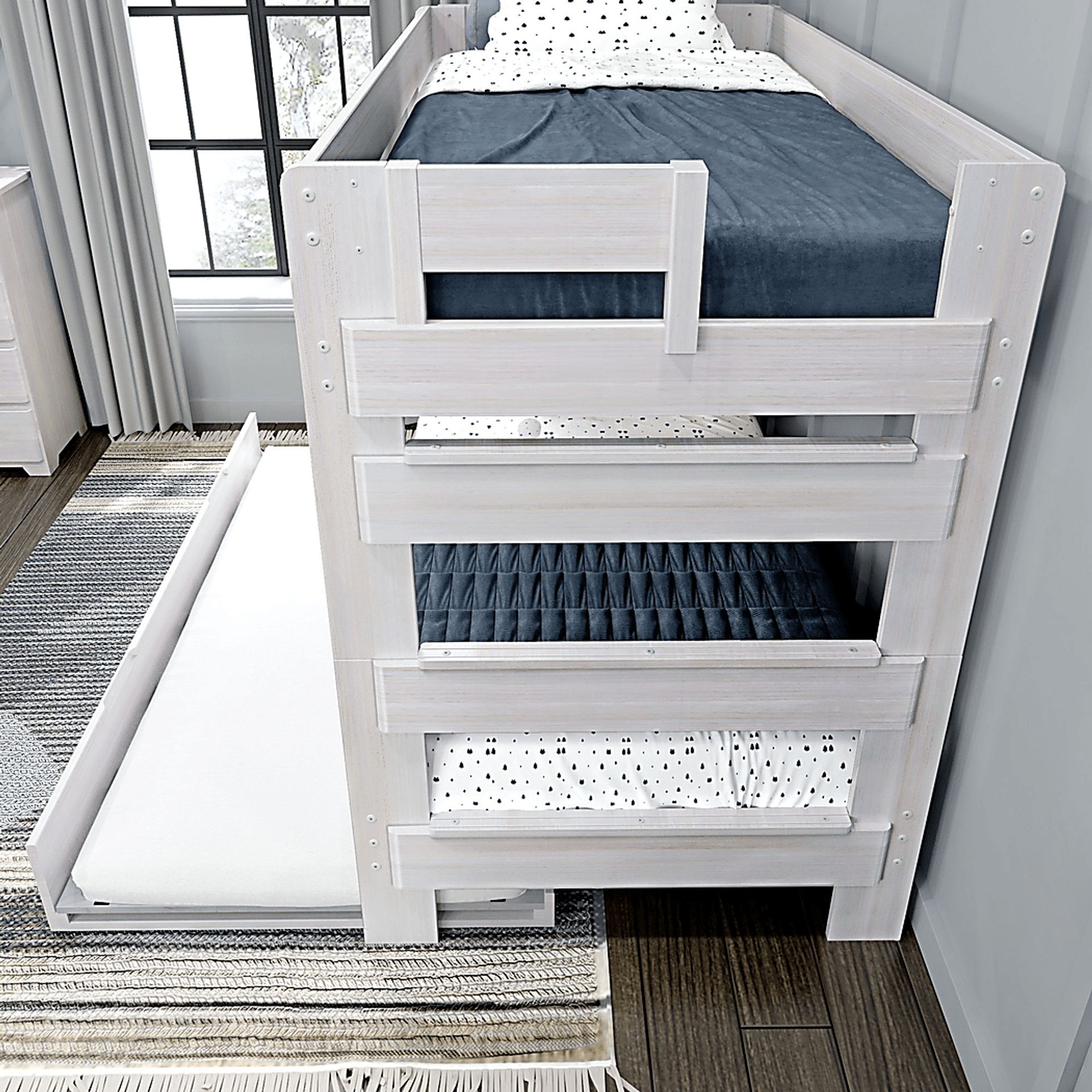 Kids Eastwick White Twin/Twin Bunk Bed with Trundle - Image 5