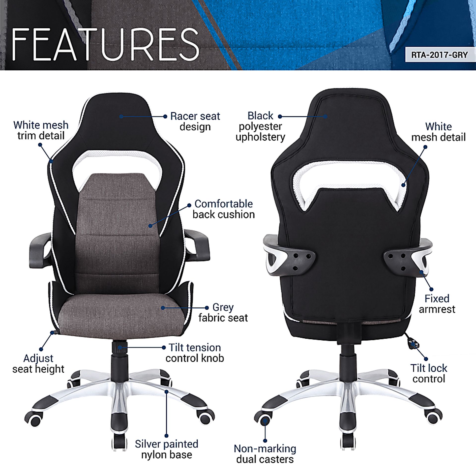 Eatoby Gray Office Chair - Image 3